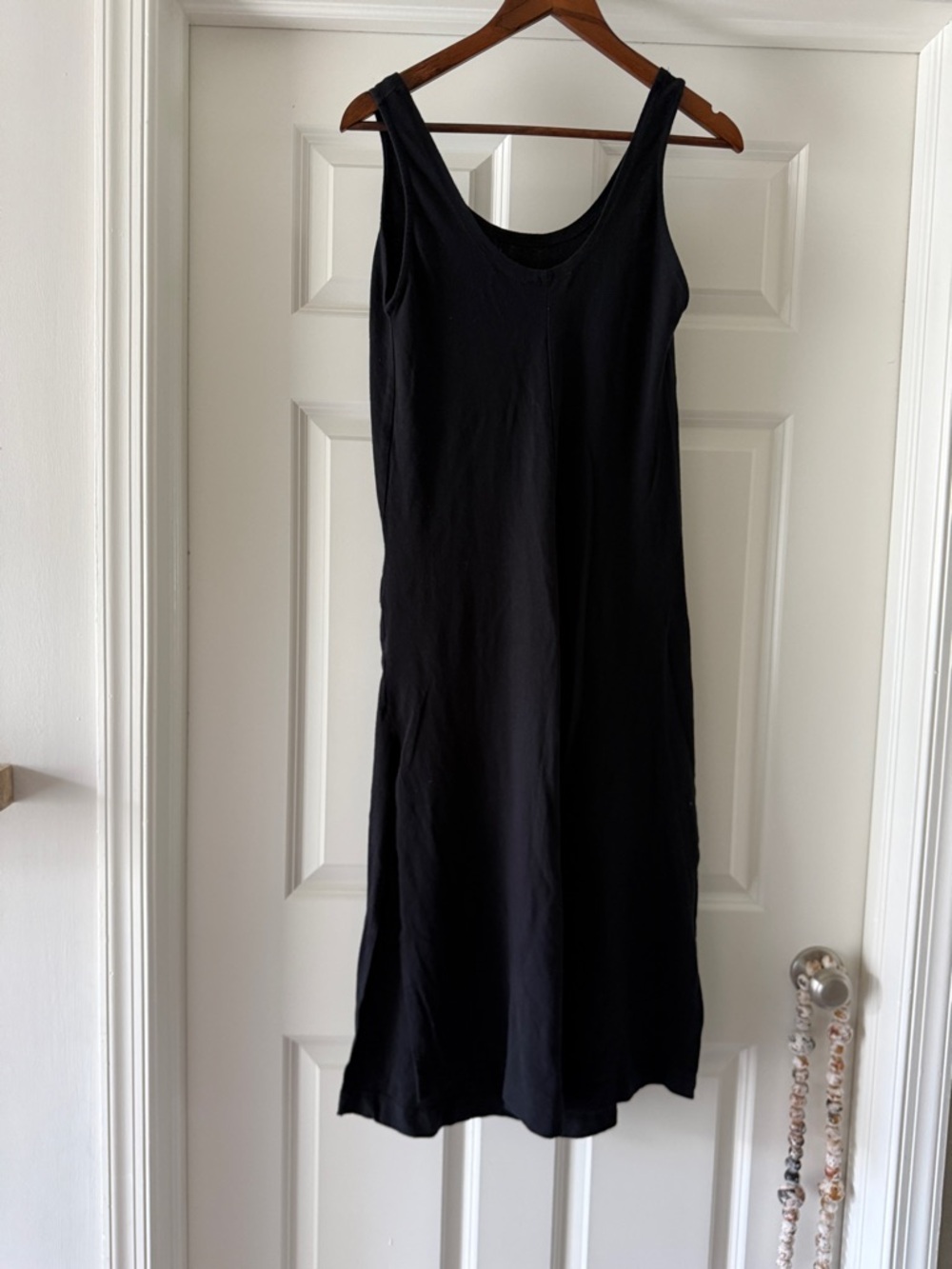 Zara Black Sleeveless Maxi Dress size small split leg scoop
Back